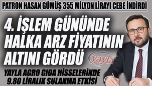 Yayla Agro Gıda hisseleri halka arz fiyatının altını gördü